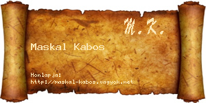 Maskal Kabos névjegykártya